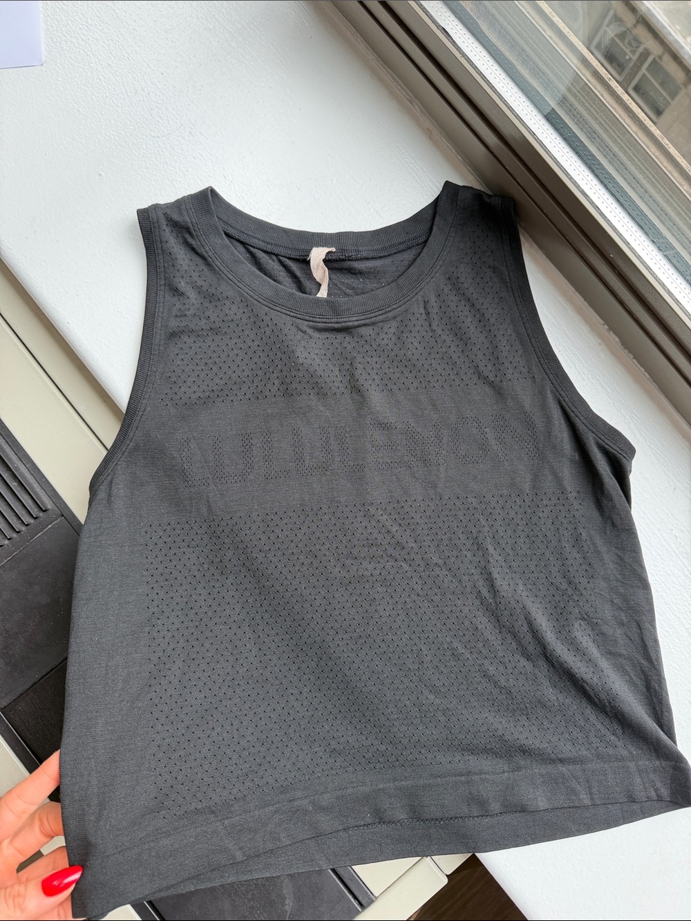 lululemon athletica Black Perforated Tank Top